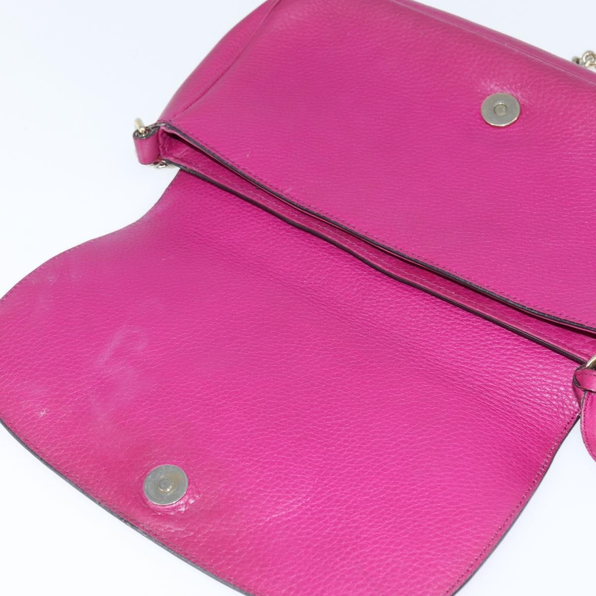 Gucci Soho Chain Crossbody Bag Leather, PINK, LEATHER, Shoulder bag