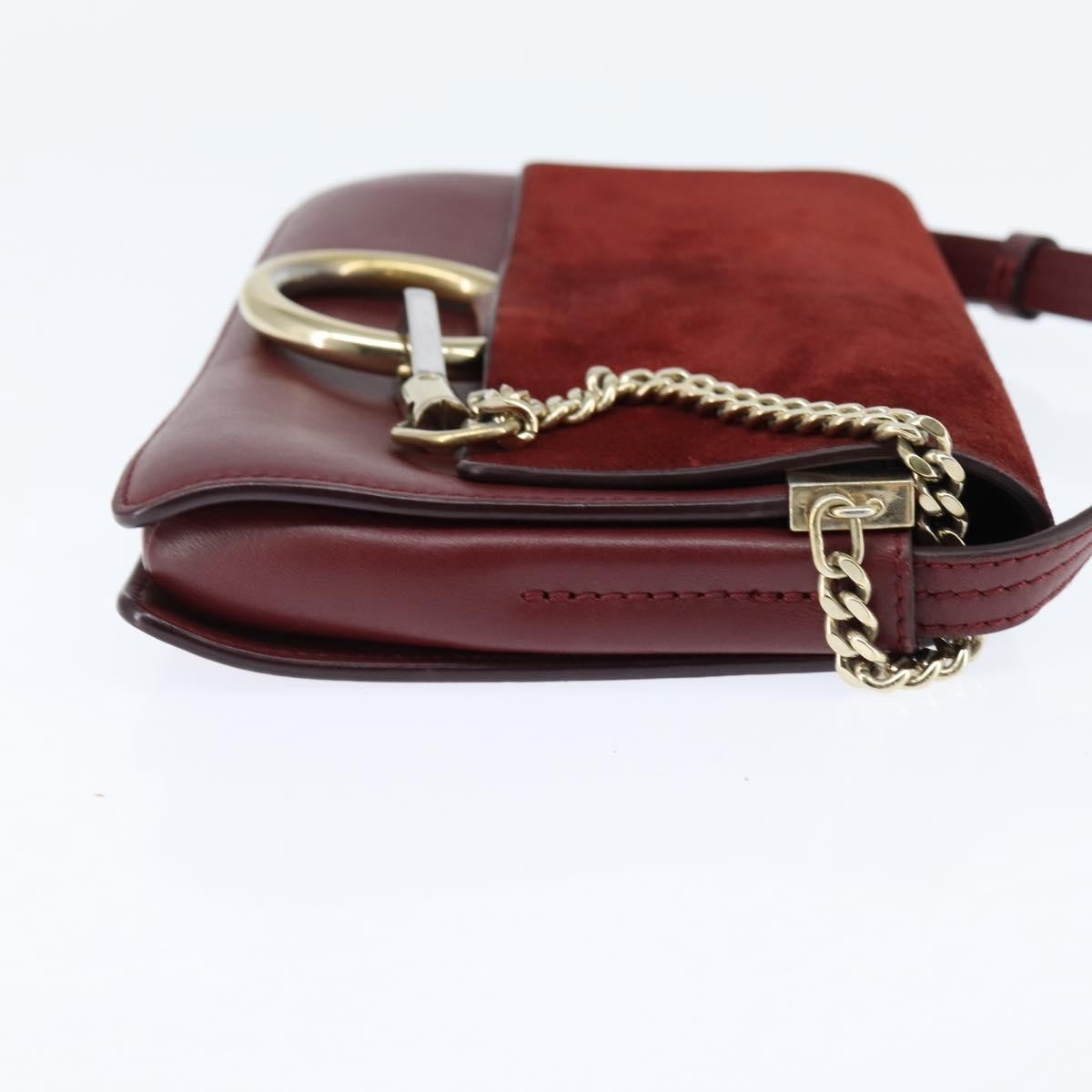 Chloe Faye Shoulder Bag Leather and Suede, RED, SUEDE, Shoulder bag