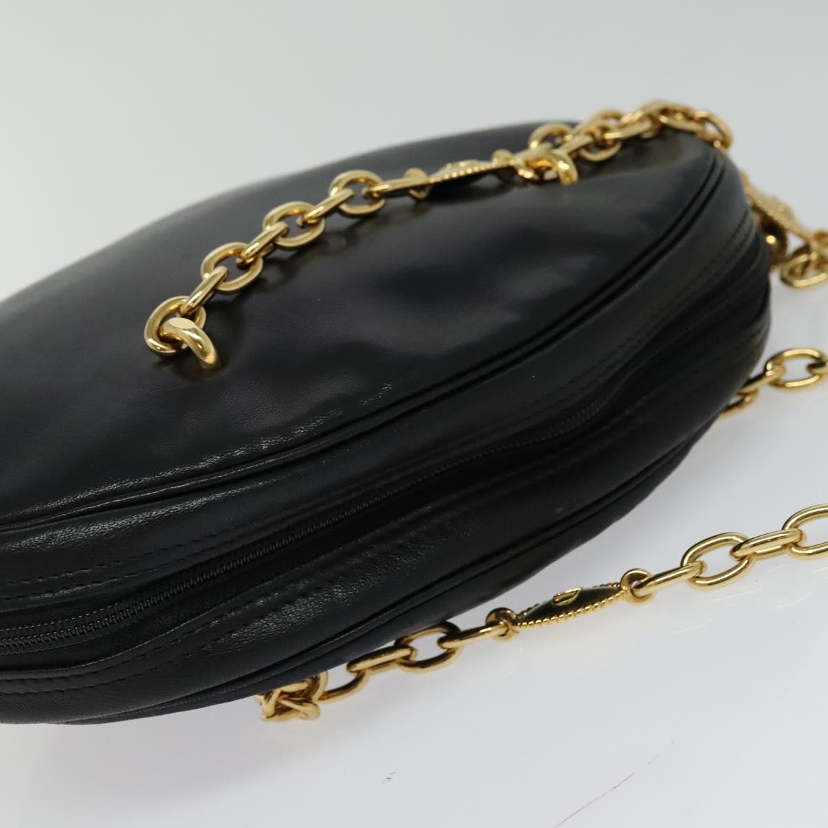 Christian Dior Vintage Shoulder Bag Leather, BLACK, LEATHER, Shoulder bag