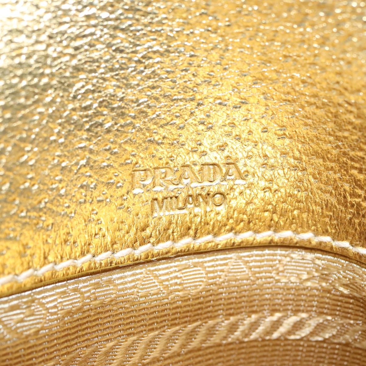 Prada Vintage Pouch Leather, GOLD, LEATHER, Clutche & pouche