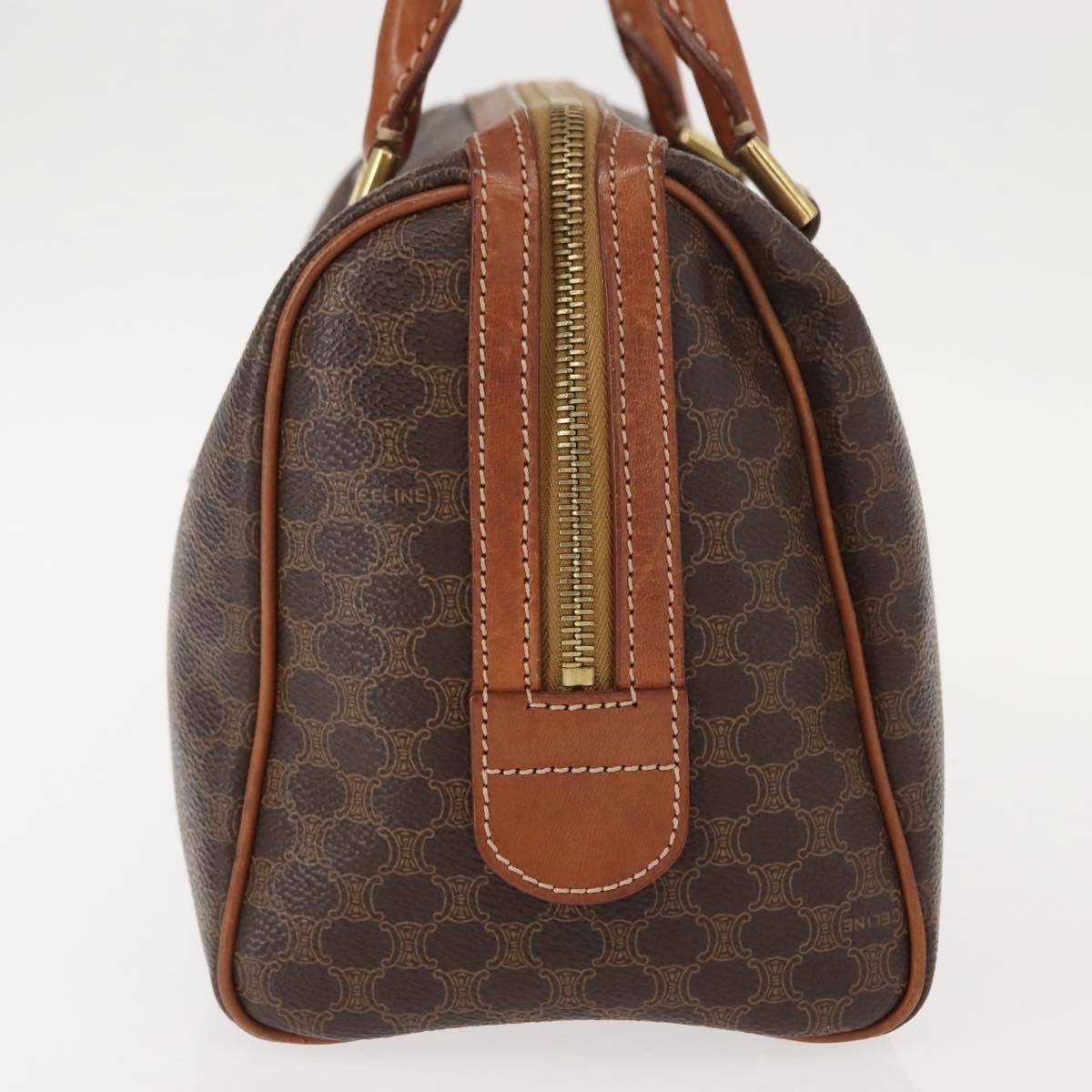 Celine Macadam Handbag Macadam with leather, BROWN, CANVAS, Handbag