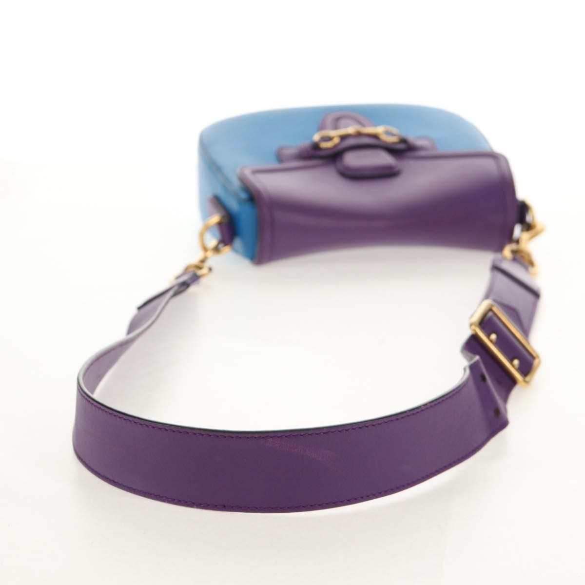 Gucci Lady Web Shoulder Bag Leather, BLUE, LEATHER, Shoulder bag