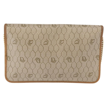 Christian Dior Vintage Honeycomb chain Canvas, BEIGE, CANVAS, Shoulder bag