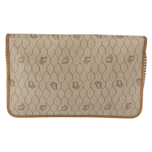 Christian Dior Vintage Honeycomb chain Canvas, BEIGE, CANVAS, Shoulder bag