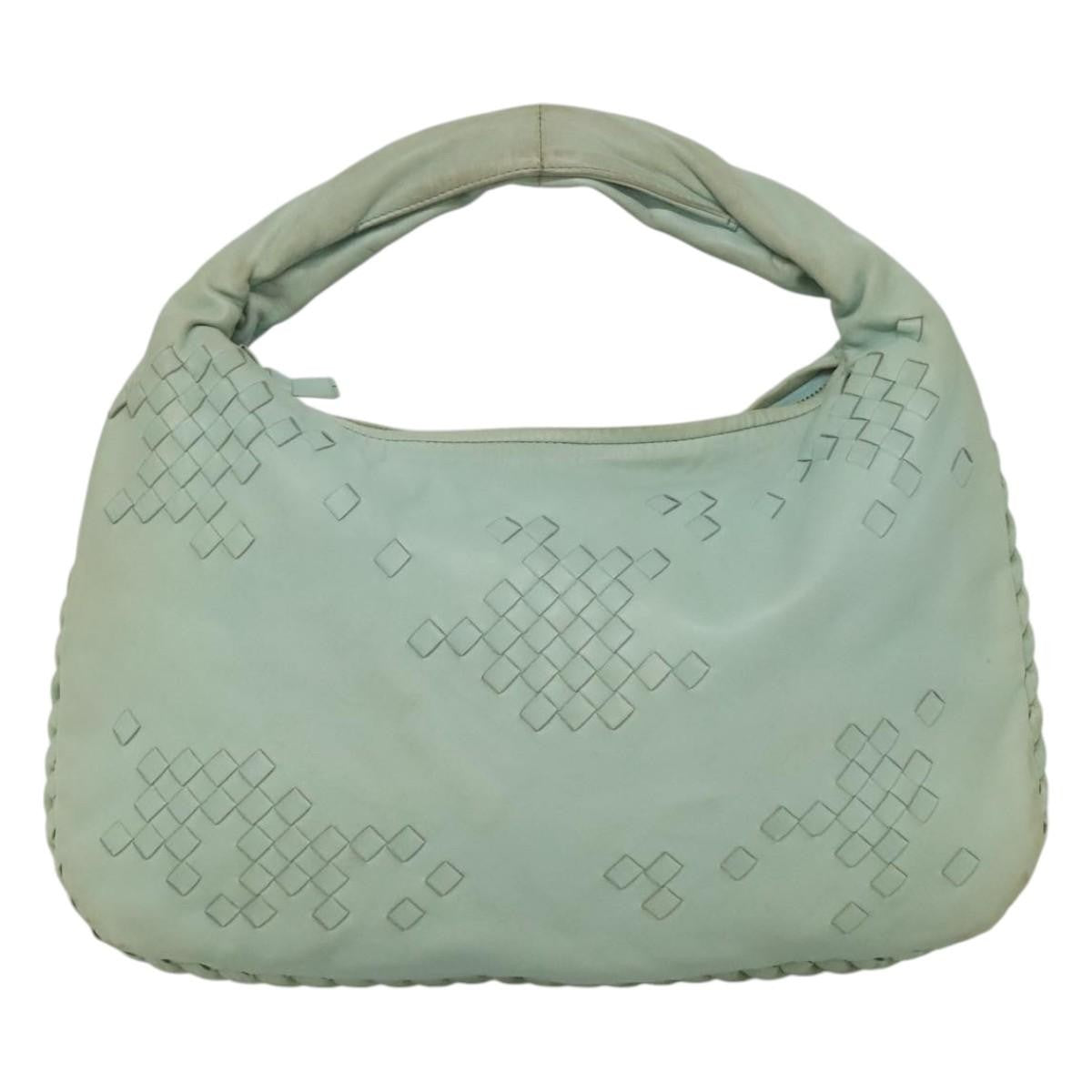 Bottega Veneta Veneta Hobo Lether with intrecciato detail, BLUE, LEATHER, Handbag