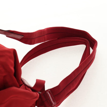 Prada Vela Double Front Pocket Backpack Tessuto with Saffiano Leather, RED, NYLON, Backpack