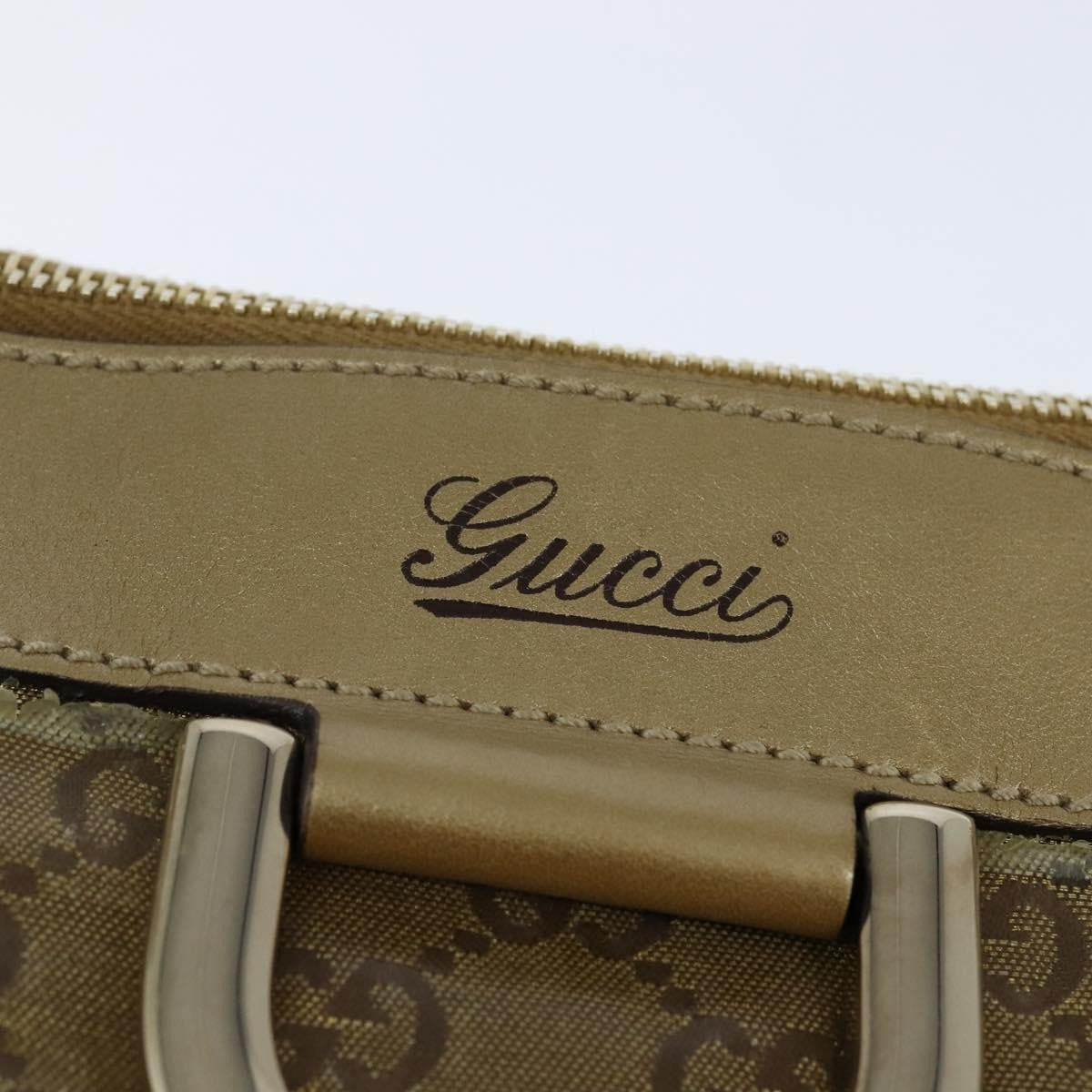 Gucci D Ring Messenger Bag GG Coated Canvas, GOLD, CANVAS, Shoulder bag