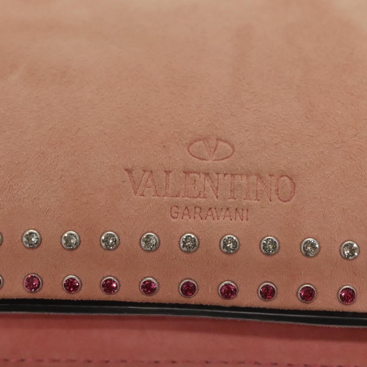 Valentino Garavani Turnlock Chain Shoulder Bag Suede, PINK, SUEDE, Shoulder bag