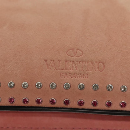 Valentino Garavani Turnlock Chain Shoulder Bag Suede, PINK, SUEDE, Shoulder bag
