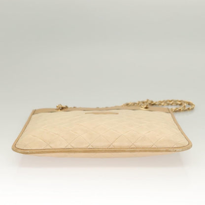 Chanel Chain Shoulder Bag Leather, BEIGE, LEATHER, Shoulder bag