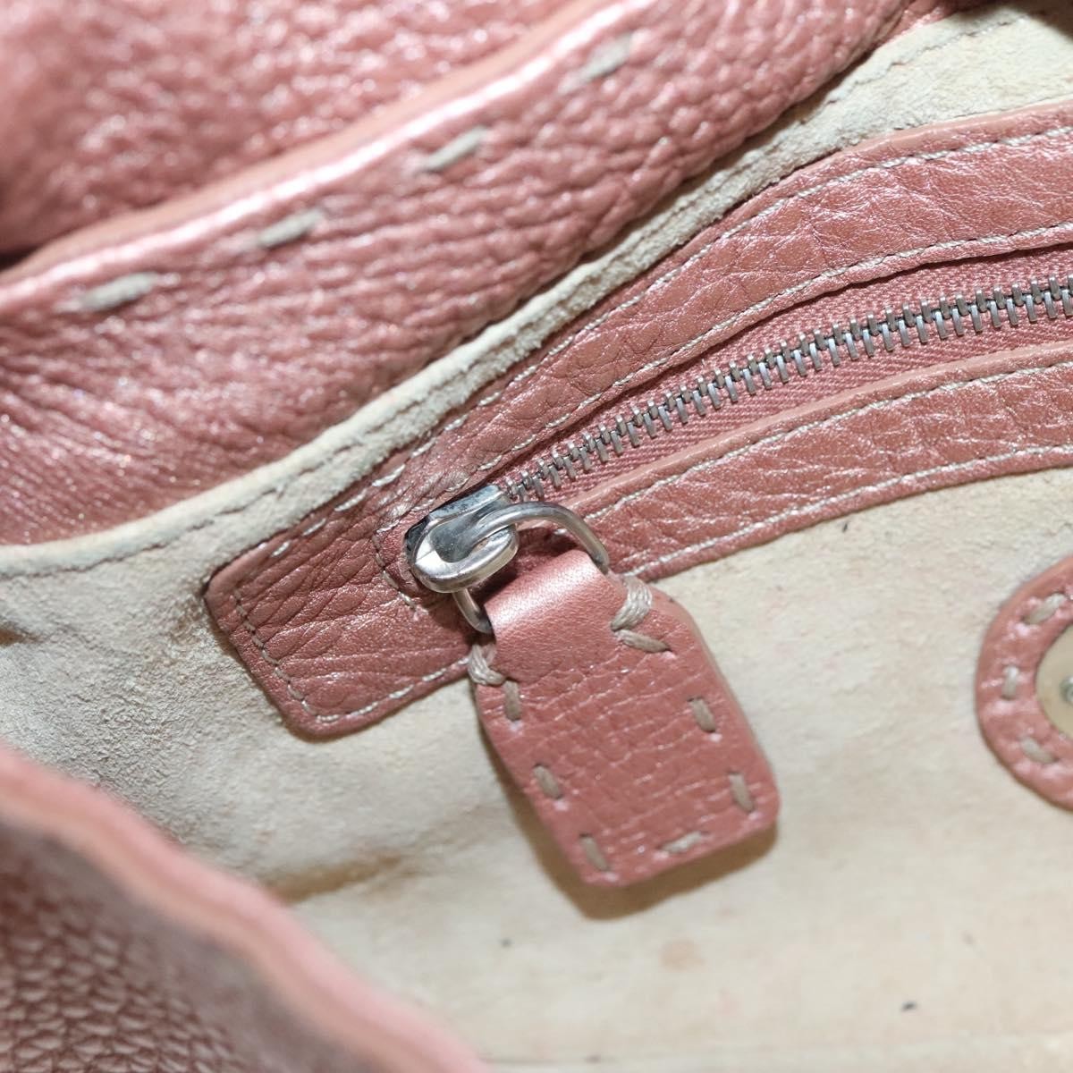 Fendi Vintage Selleria Flap Bag Leather, PINK, LEATHER, Shoulder bag