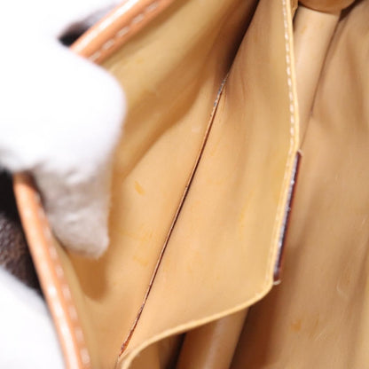 Celine Vintage Macadam Shoulder Bag Canvas and Leather, BROWN, CANVAS, Shoulder bag