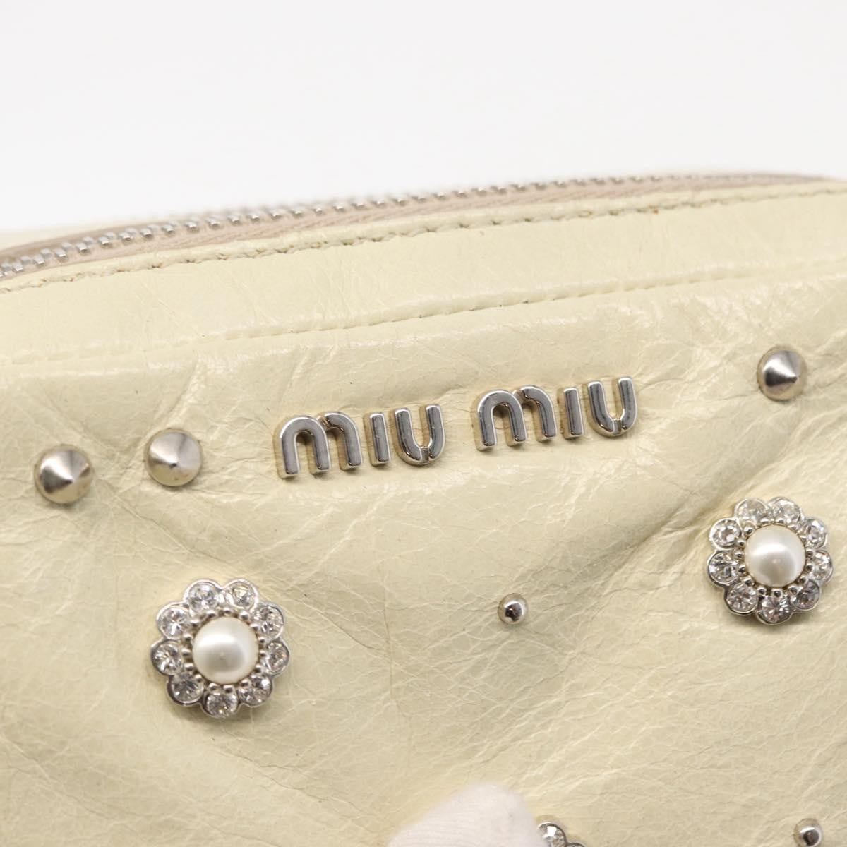 Miu Miu Chain Crossbody Bag Leather, ECRU, LEATHER, Shoulder bag
