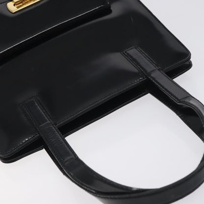 Salvatore Ferragamo Gancini handbag Patent leather, BLACK, PATENT_LEATHER, Handbag