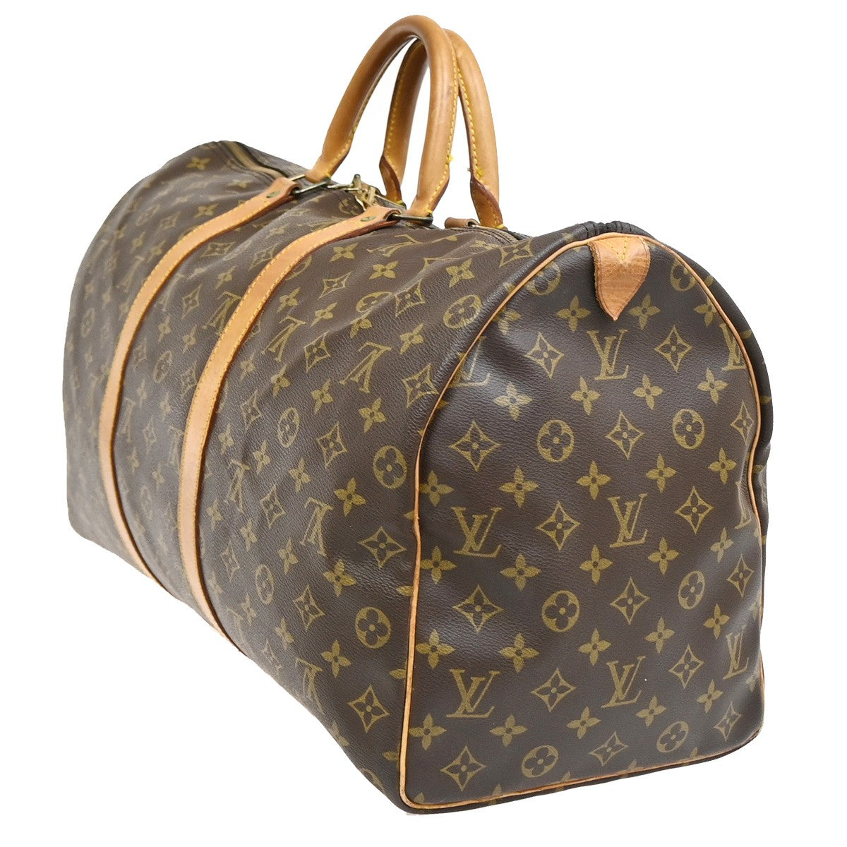 Louis Vuitton Keepall Bag Monogram Canvas, BROWN, CANVAS, Travel bag