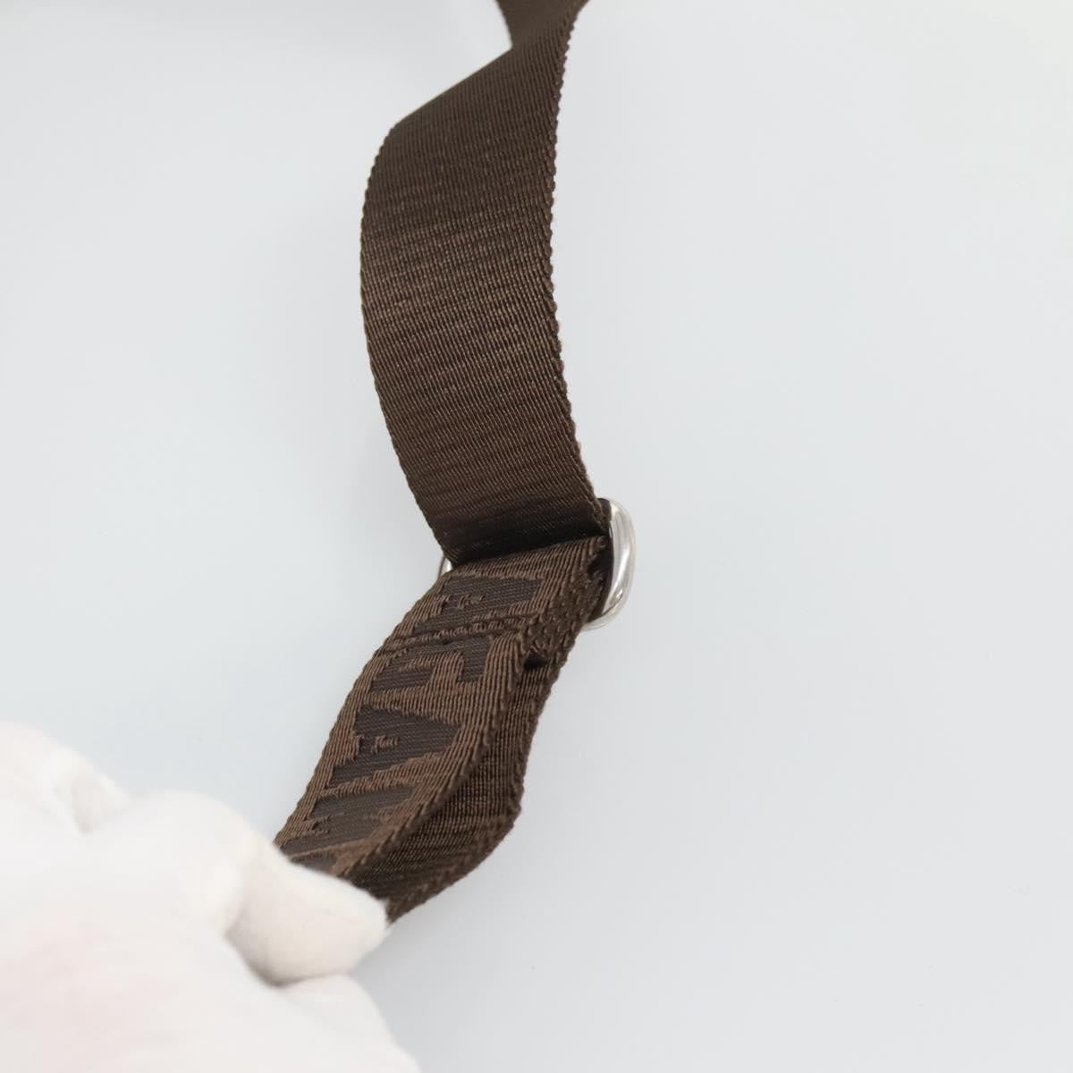 Salvatore Ferragamo Gancini Shoulder Bag Canvas, BROWN, CANVAS, Shoulder bag