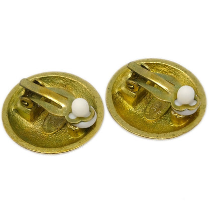 Chanel CC Button Clip-On Earrings Metal, GOLD, GOLD_PLATED, Earrings