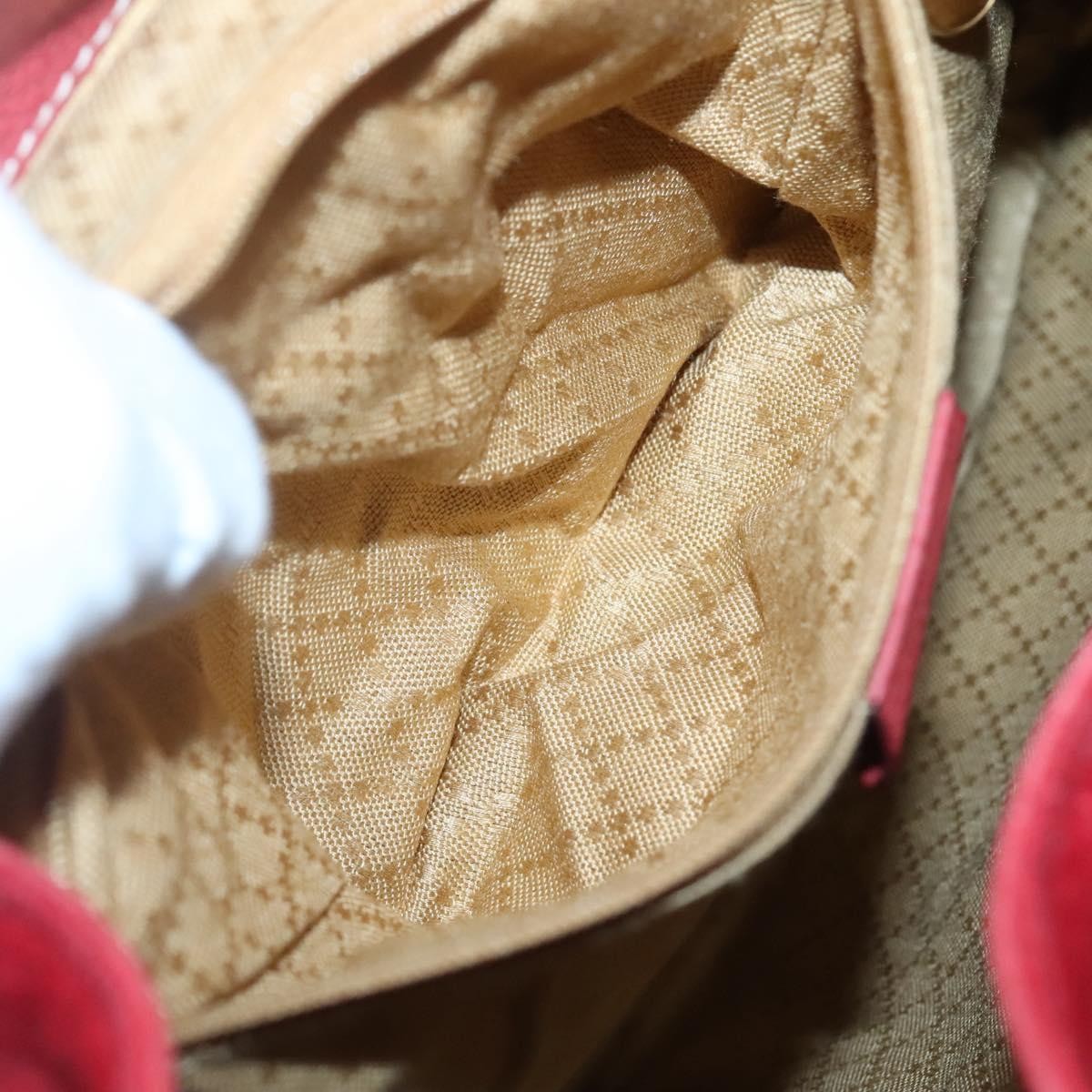 Gucci Bamboo Tassel Backpack Suede, RED, SUEDE, Backpack