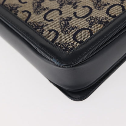 Celine C Sulky Shoulder bag Canvas and Leather, NAVY, CANVAS, Shoulder bag