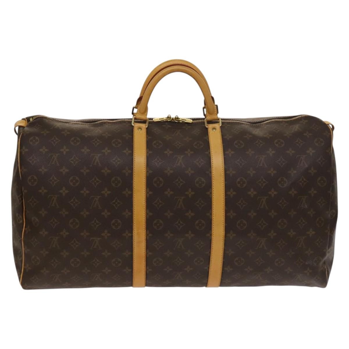 Louis Vuitton Keepall Bag Monogram Canvas, BROWN, CANVAS, Travel bag