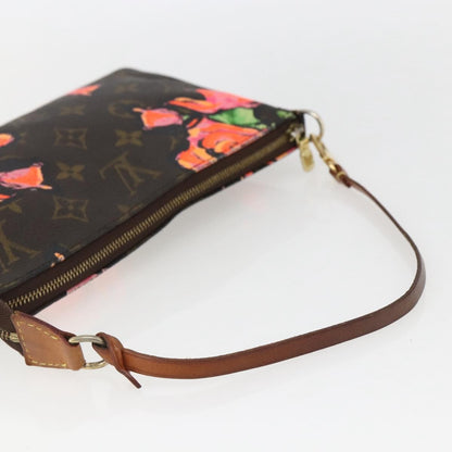 Louis Vuitton Pochette Accessoires Limited Edition Monogram Roses, BROWN, CANVAS, Clutche & pouche