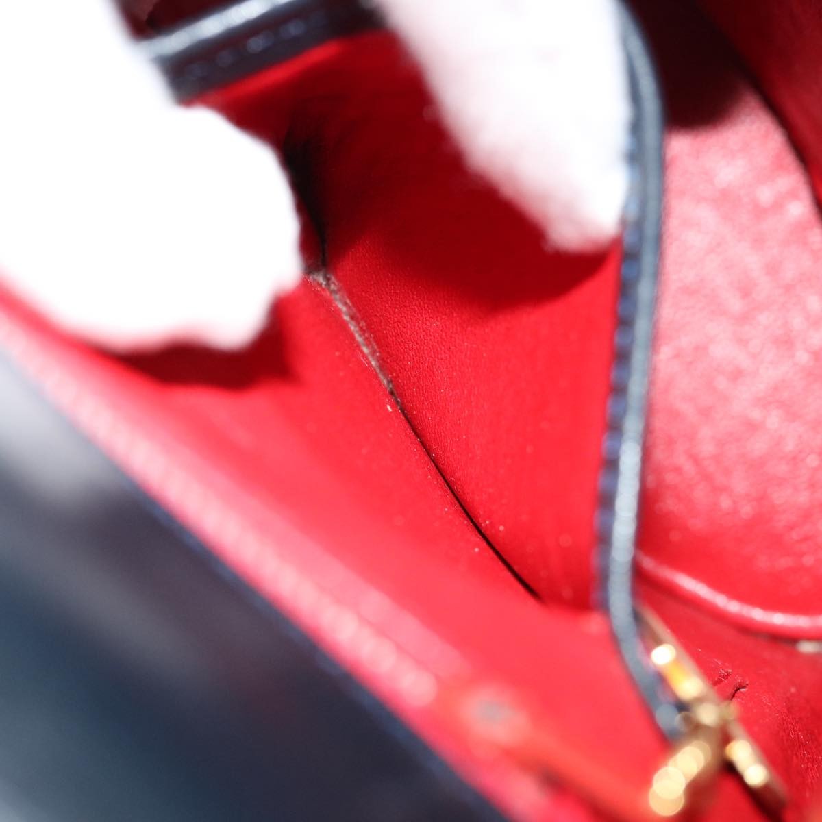 Celine Vintage Circle Logo Crossbody Bag Leather, NAVY, LEATHER, Crossbody bag