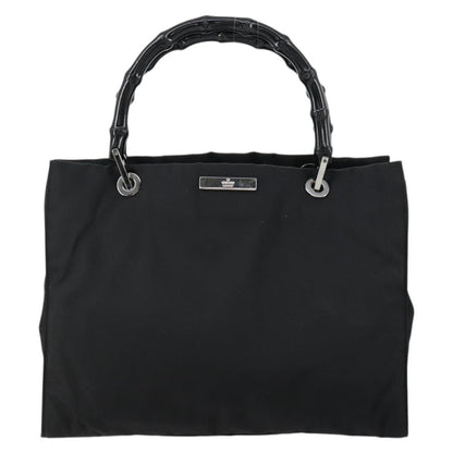 Gucci Bamboo Handle Tote nylon, BLACK, NYLON, Handbag