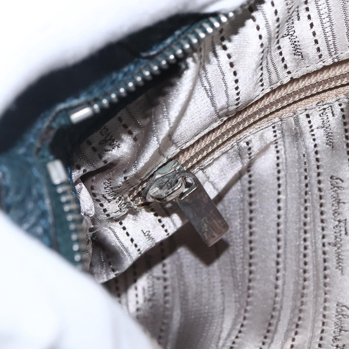 Salvatore Ferragamo Gancini handbag Leather, GREEN, LEATHER, Handbag