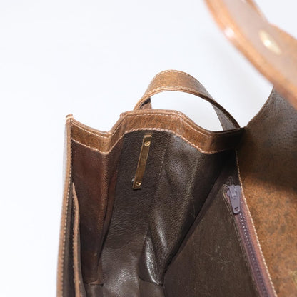 Gucci Vintage Flap Shoulder Bag Leather, BROWN, LEATHER, Shoulder bag