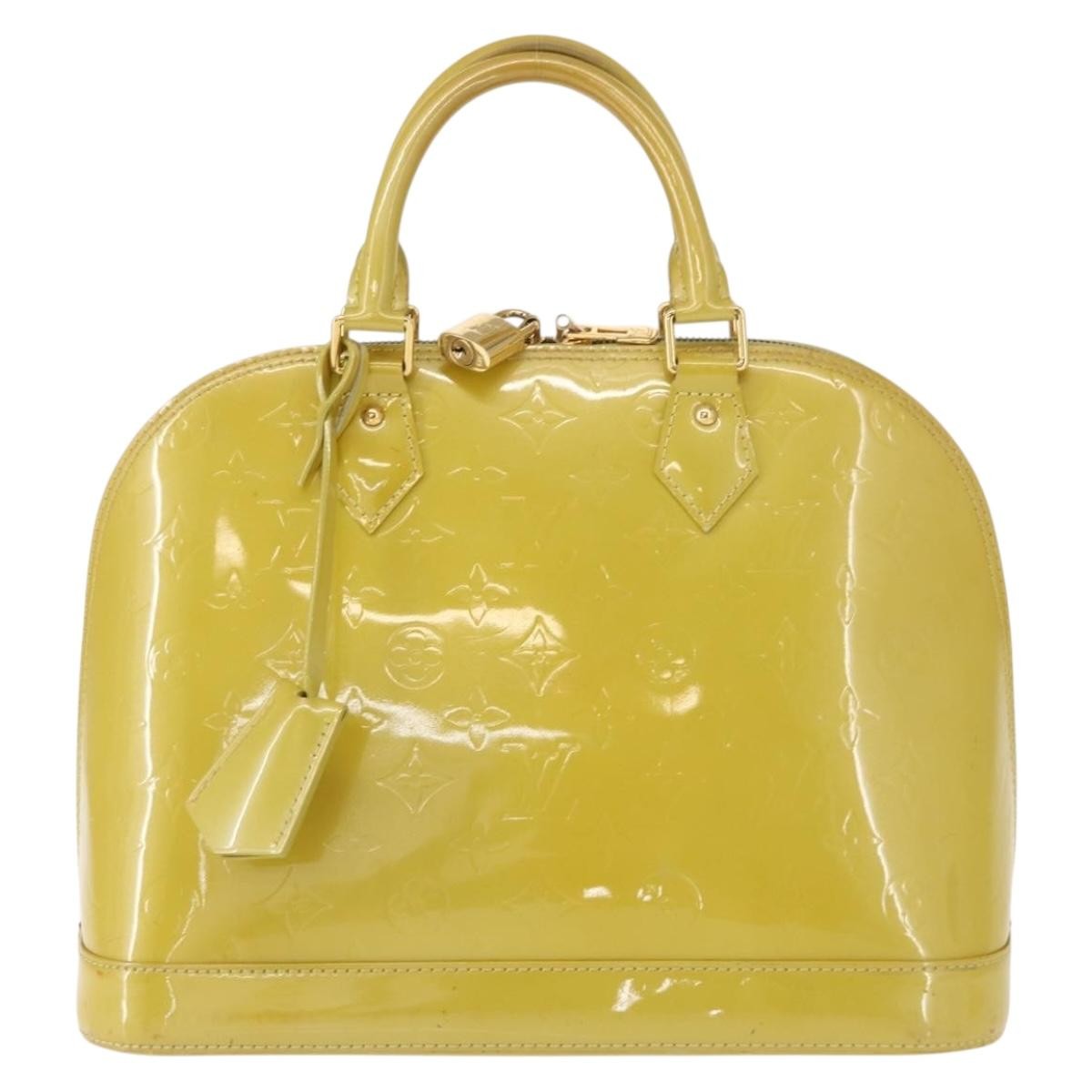 Louis Vuitton Alma Handbag Patent Leather, GREEN, PATENT_LEATHER, Handbag