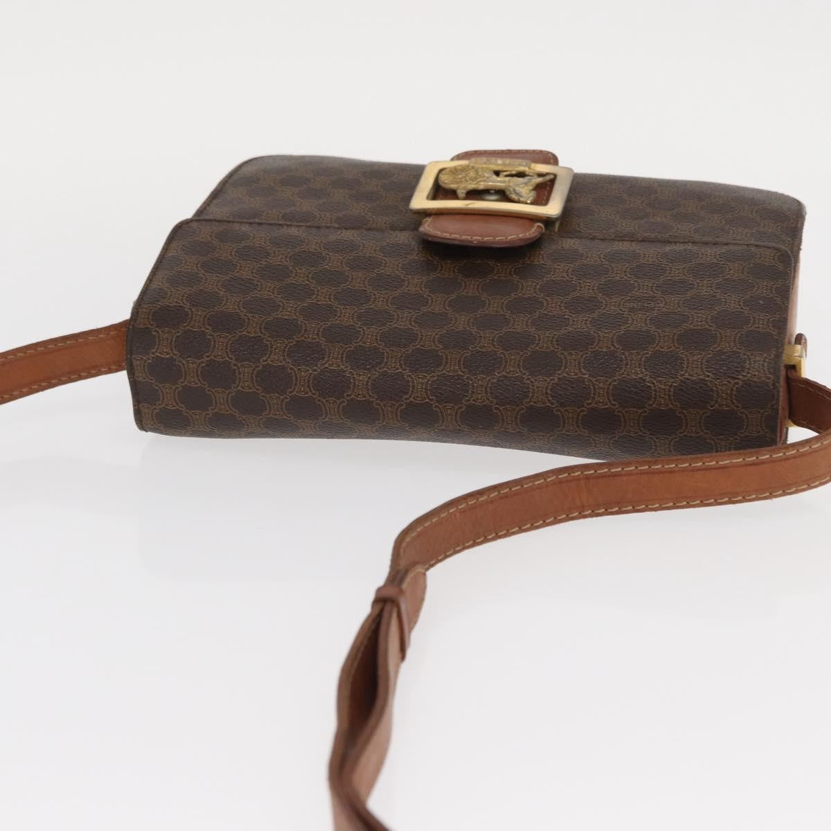 Celine Vintage Horse Carriage Macadam Shoulder Bag Canvas, BROWN, PVC, Shoulder bag