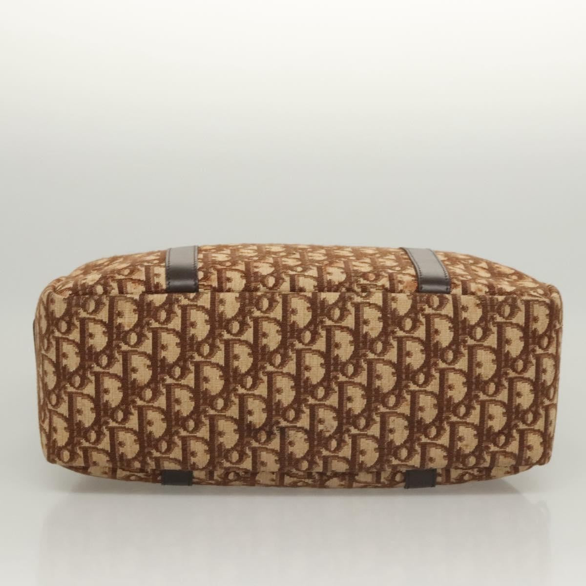 Christian Dior Vintage CD Trotter Handbag Canvas, BROWN, CANVAS, Handbag