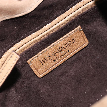 Saint Laurent Vintage Shoulder Bag Suede, BEIGE, SUEDE, Shoulder bag