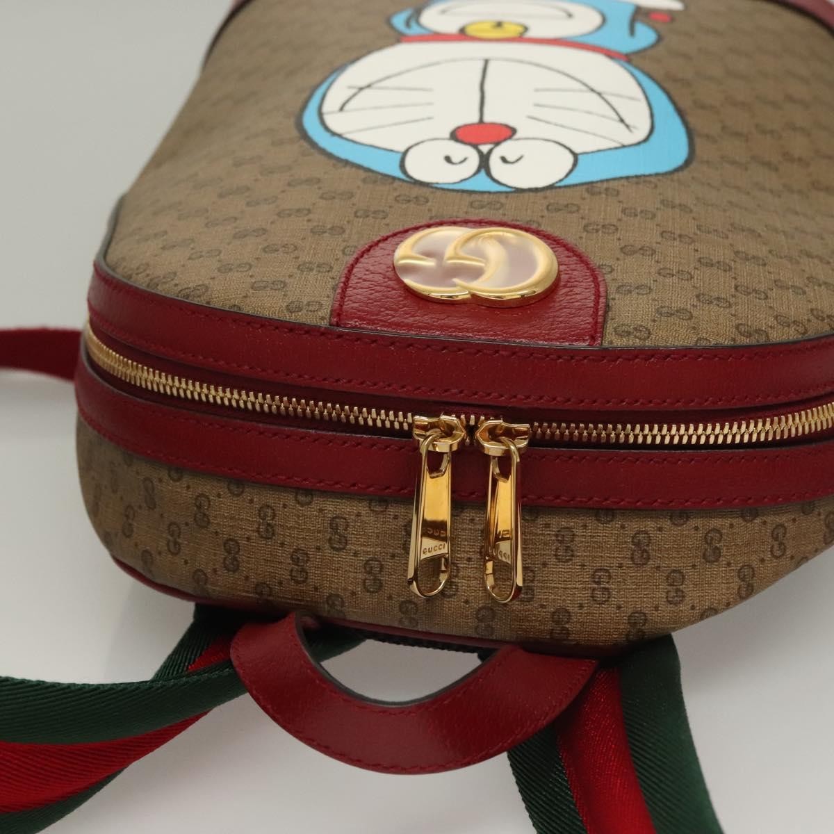Gucci Doraemon Zip Backpack Printed Mini GG Coated Canvas, BEIGE, CANVAS, Backpack