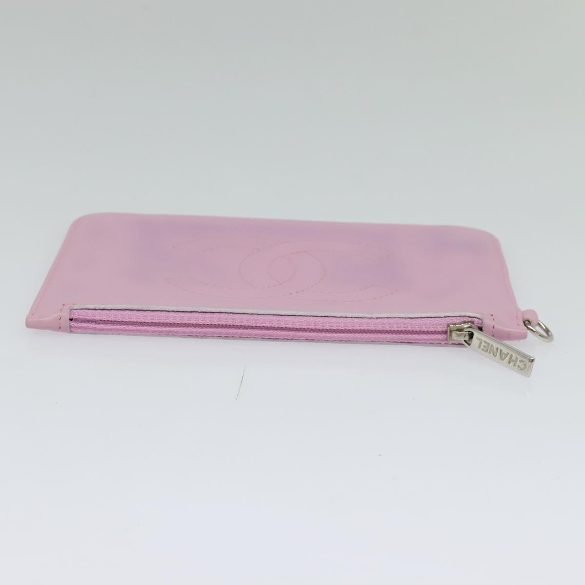 Chanel CC Zip Clutch Leather, Pink, Leather, Clutch