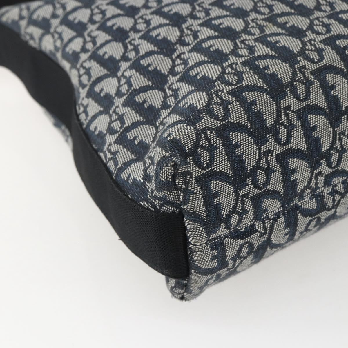 Christian Dior Vintage Trotter Shoulder Bag Canvas, NAVY, CANVAS, Shoulder bag