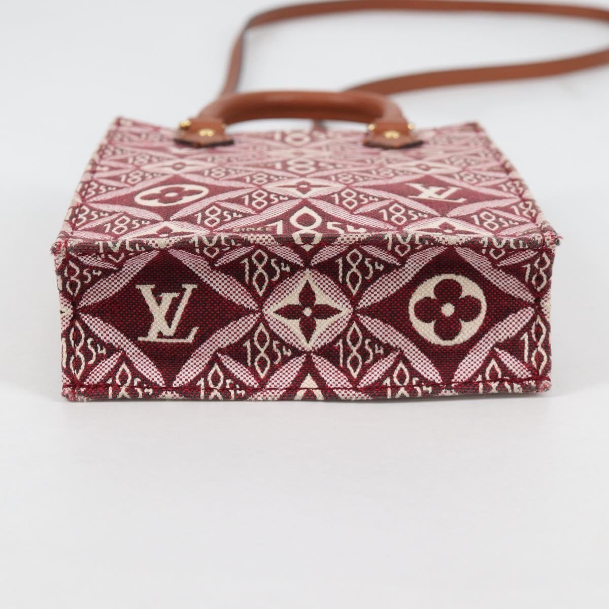 Louis Vuitton Petit Sac Plat Bag Limited Edition Since 1854 Monogram Jacquard, BROWN, CANVAS, Handbag