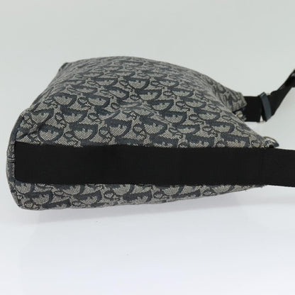 Christian Dior Vintage Zip Shoulder Bag Diorissimo Canvas, NAVY, CANVAS, Shoulder bag