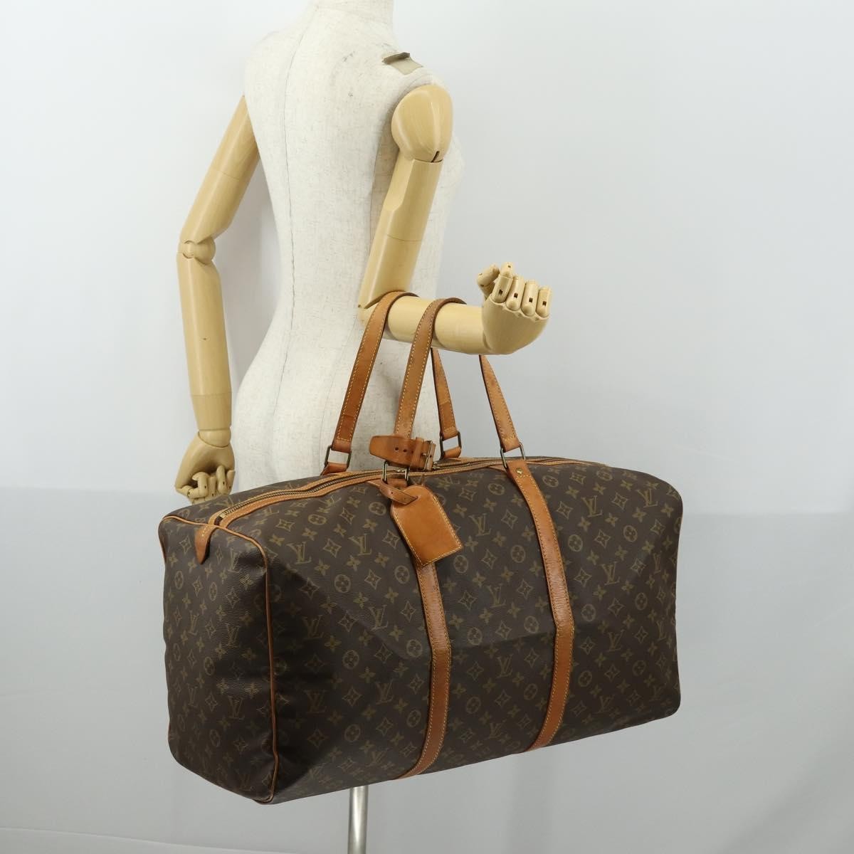 Louis Vuitton Sac Souple Handbag Monogram Canvas, BROWN, CANVAS, Travel bag