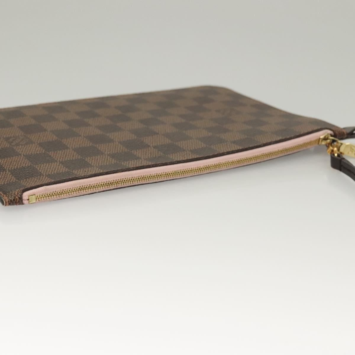 Louis Vuitton Neverfull Pochette Damier, BROWN, CANVAS, Tote bag