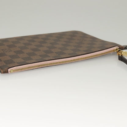 Louis Vuitton Neverfull Pochette Damier, BROWN, CANVAS, Tote bag
