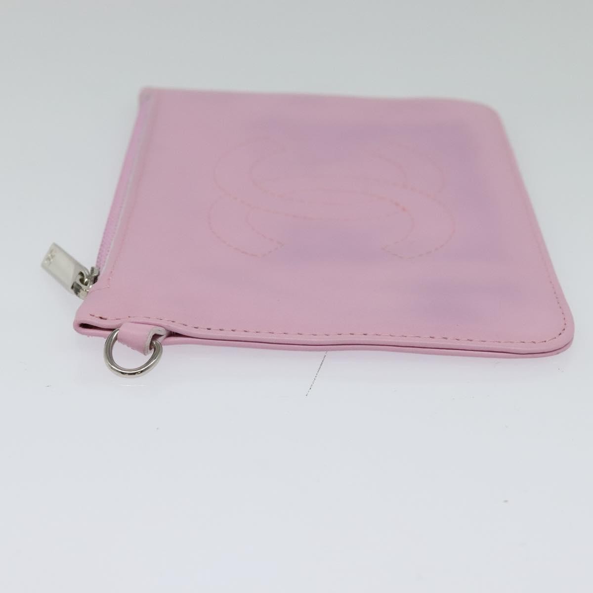 Chanel CC Zip Clutch Leather, Pink, Leather, Clutch