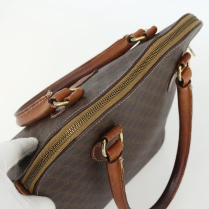 Celine Vintage Macadam Handbag Canvas and Leather, BROWN, CANVAS, Handbag