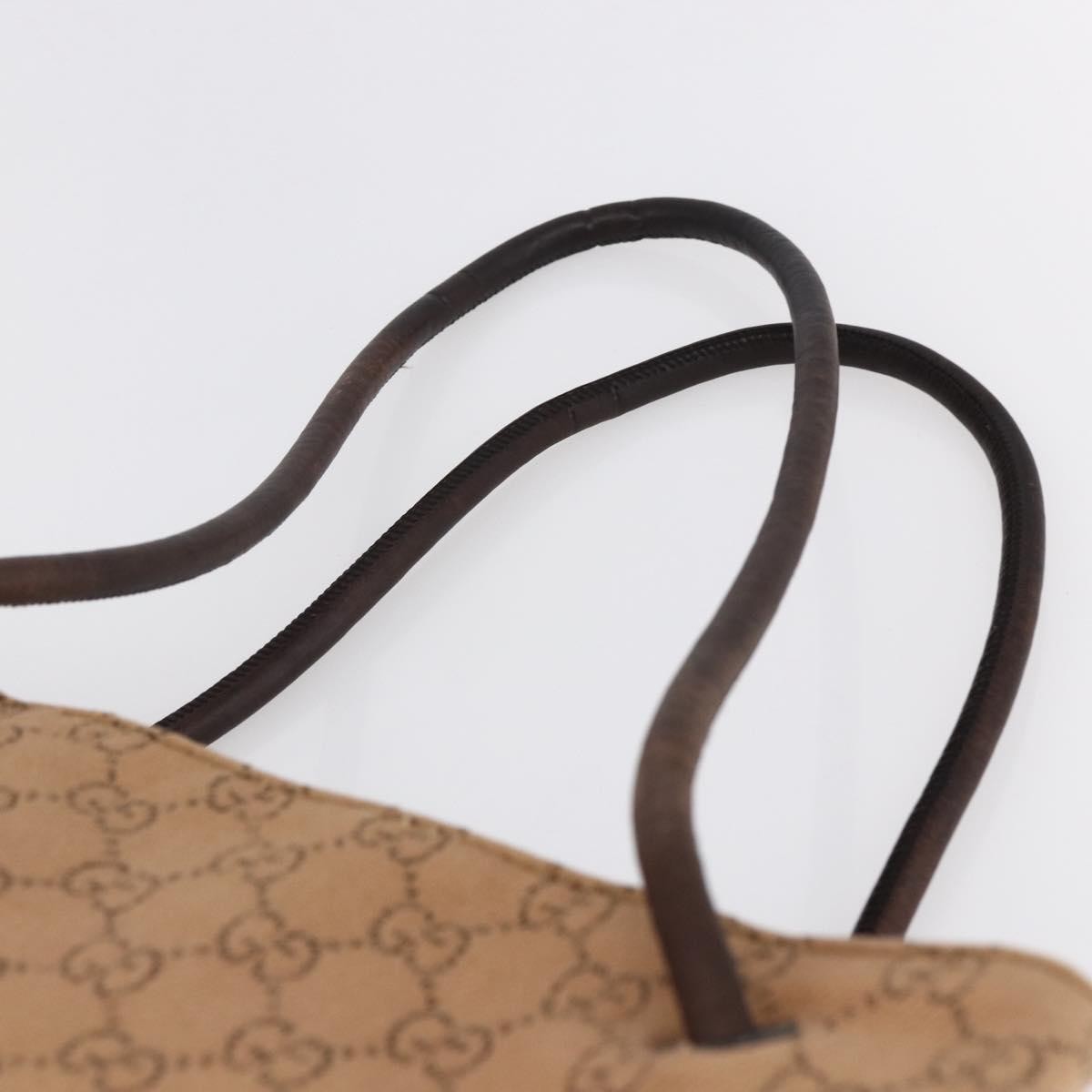 Gucci Vintage Open Shoulder Bag (Outlet) GG Canvas with Leather, BEIGE, CANVAS, Shoulder bag