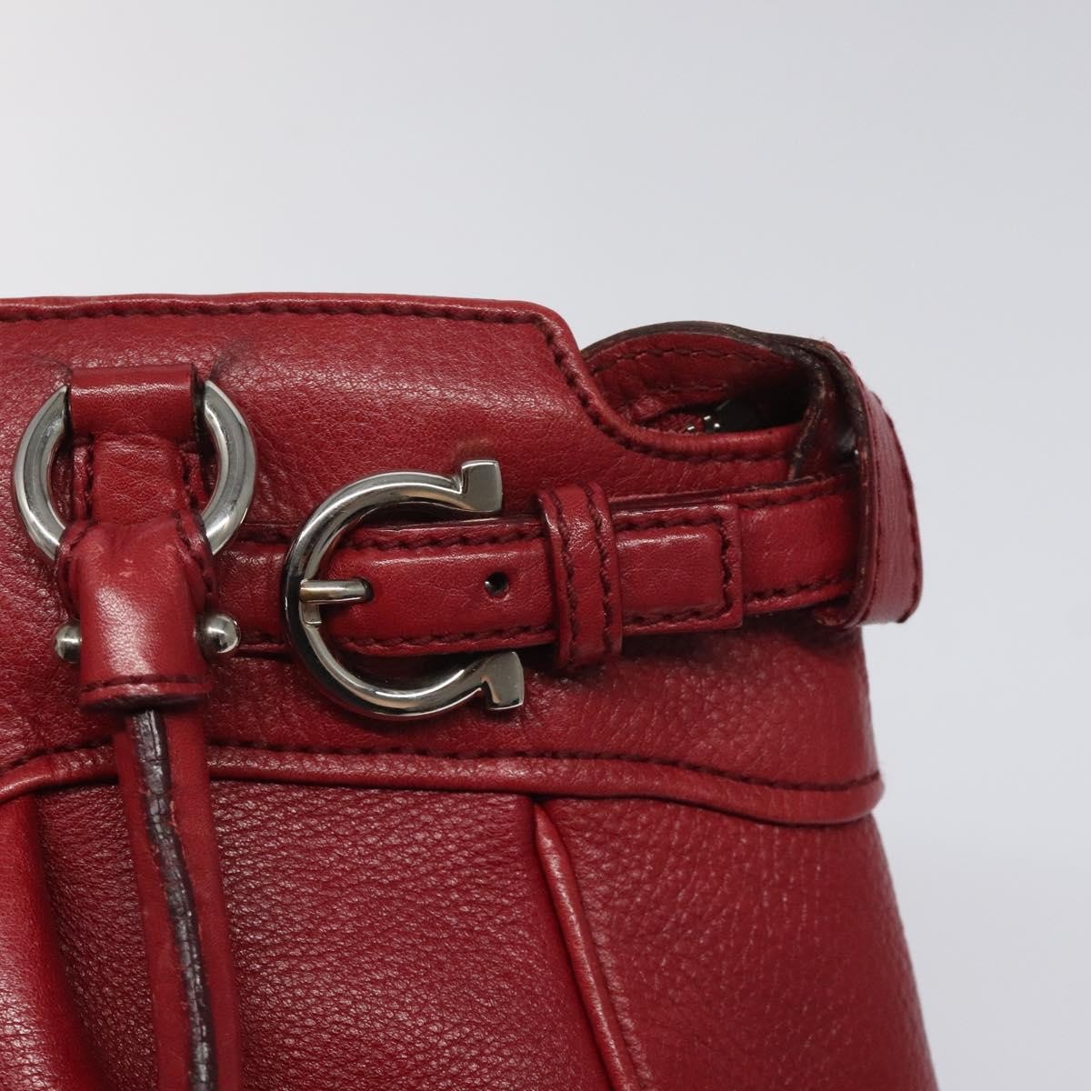 Salvatore Ferragamo Gancini handbag Leather, RED, LEATHER, Handbag