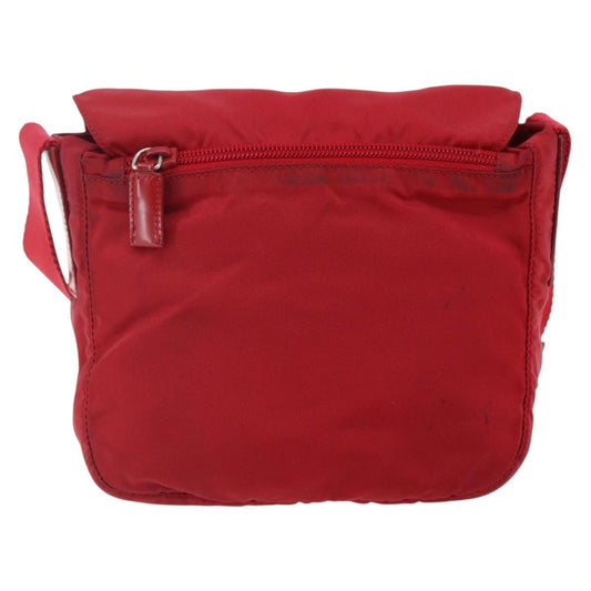 Prada Buckle Messenger Bag Tessuto, RED, NYLON, Shoulder bag
