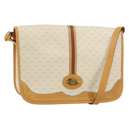 Gucci Vintage Web Sherry Line Handbag Micro GG Canvas, BEIGE, CANVAS, Shoulder bag