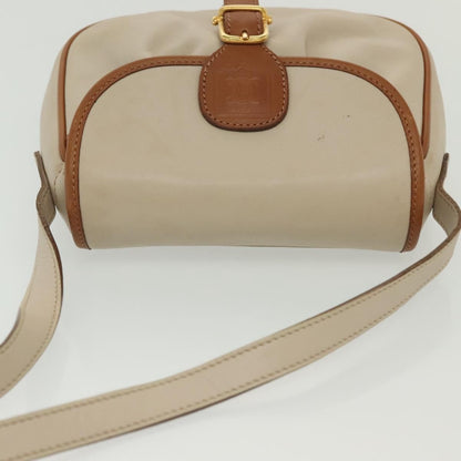 Celine Flap Shoulder Bag Leather, BEIGE, LEATHER, Shoulder bag