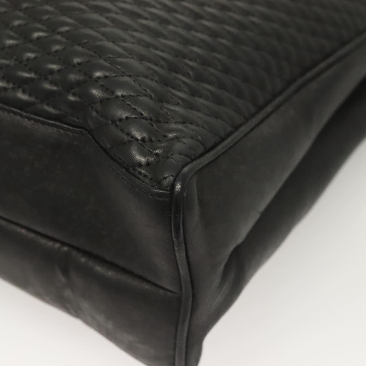 Bally Vintage Tote Bag Quilted Leather, BLACK, LEATHER, Tote bag