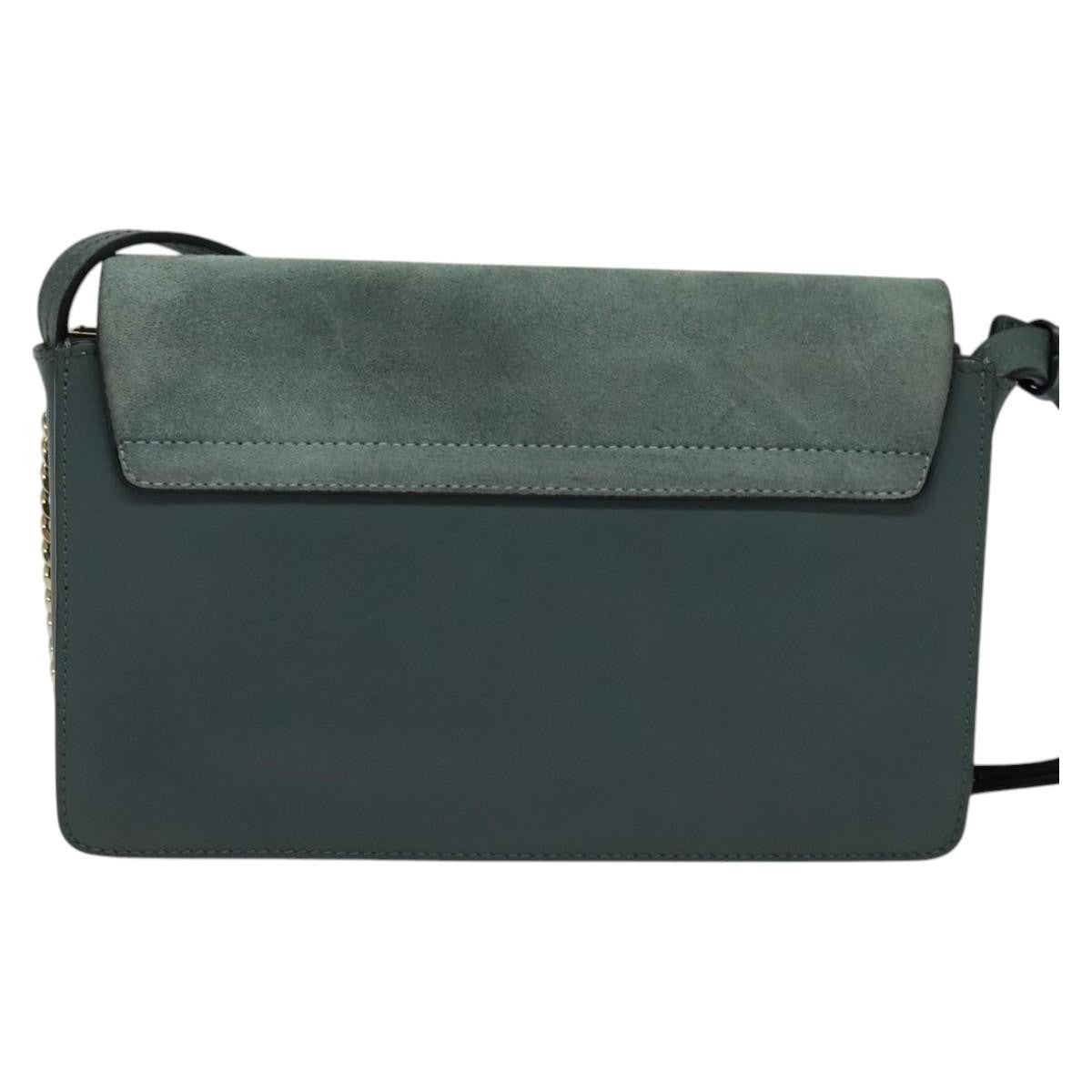 Chloe Faye Shoulder Bag Leather and Suede, BLUE, SUEDE, Shoulder bag